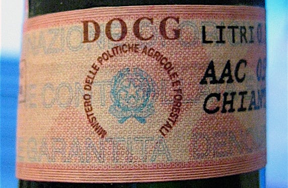 Etichetta vino DOCG