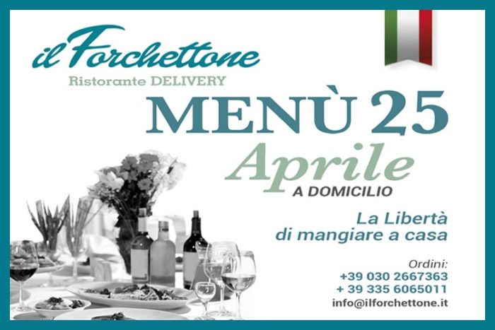 Menu delivery del 25 aprile del Forchettone di Brescia