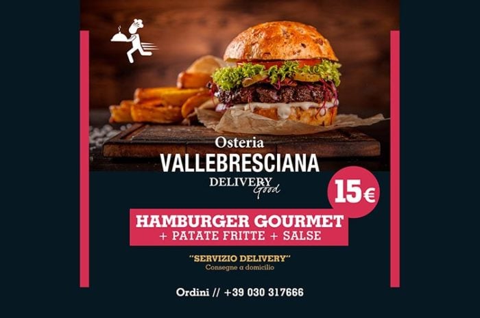 Menù Hamburger delivery dell'Osteria Valle Bresciana