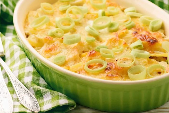 Porri gratinati con patate