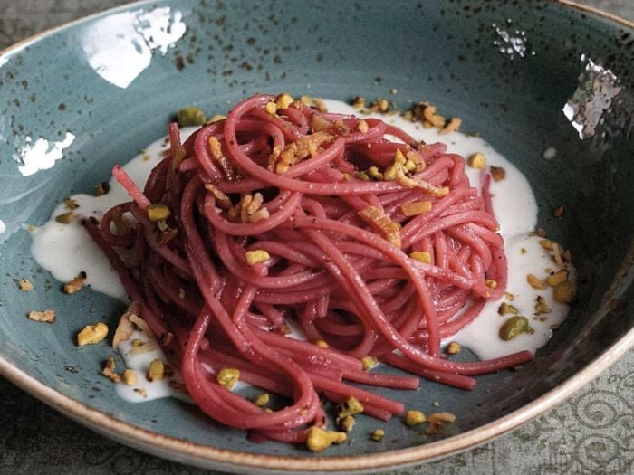 Dom Art - Ristorante Pizzeria Lab - Brescia - Cromia con crema di barbabietola