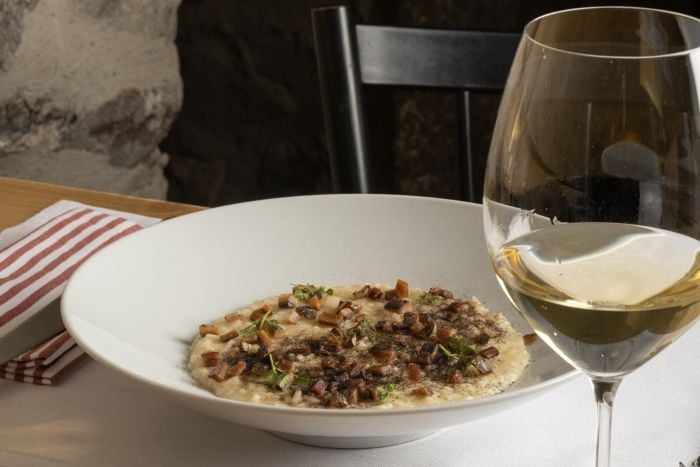Risotto Cadolet, cresione e sardine - Osteria Al Cantinì - Borno