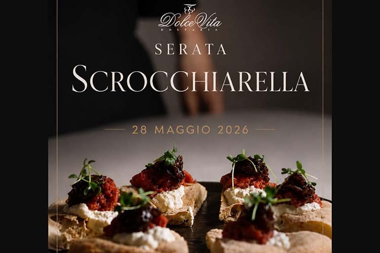Serata Scrocchiarella Gourmet all'Hostaria Dolce Vita di Palazzolo 28 maggio 2026