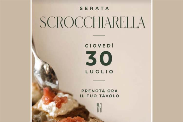 Serata Scrocchiarella Gourmet all'Hostaria Dolce Vita di Palazzolo 30 luglio 2026